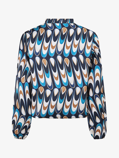 Blouse imprimé graphique - Marine - 2