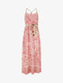 Robe longue imprimé fleurs tropicales à bretelles en corde - Rose - 1