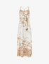 Robe longue imprimé floral à bretelles en corde - Beige - 1