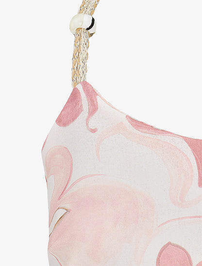 Robe à bretelles imprimé abstrait - Rose - 3