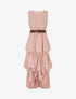 Robe longue sans manches effet bouffant - Rose - 1