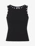 Crop top côtelé cloutés - Noir - 1