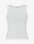 Crop top côtelé cloutés - Blanc - 1