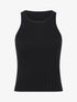 Crop top uni côtelé - Noir - 1