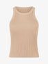 Crop top uni côtelé - Camel - 1