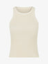 Crop top uni côtelé - Beige - 1