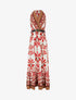 Robe longue élastiquée à nouer à la nuque - Rouge - 1