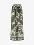 Pantalon élastiqué coupe droite imprimé tropical - Kaki - 1