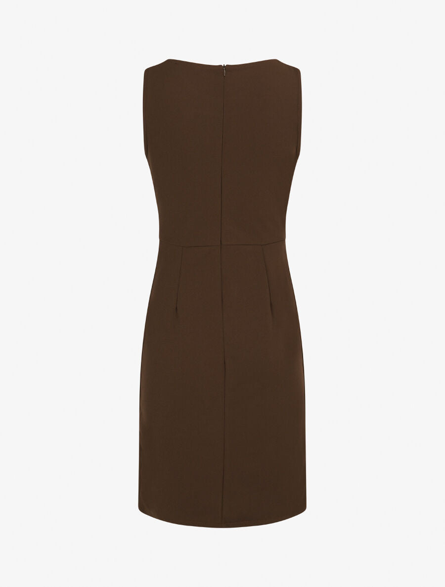 Robe moulante à bande tressée pailletée - Marron - 2