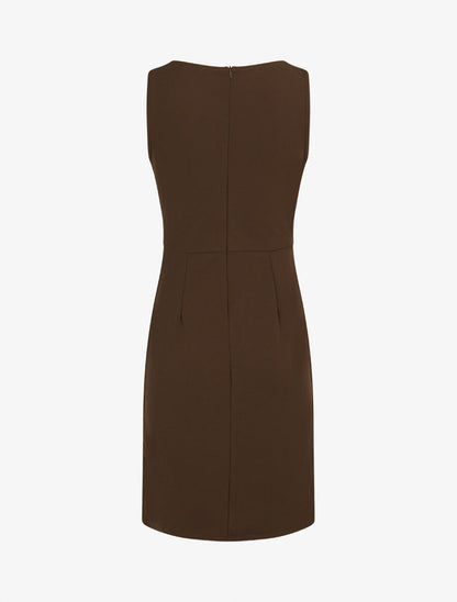 Robe moulante à bande tressée pailletée - Marron - 2