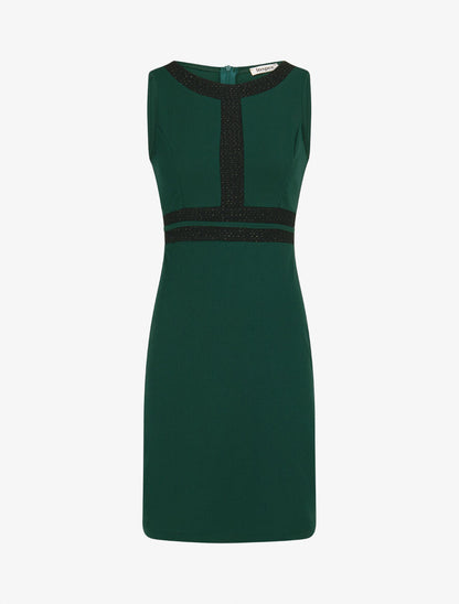 Robe moulante à bande tressée pailletée - Vert sapin - 4