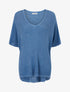 Top oversize en maille fine irisée - Bleu - 1
