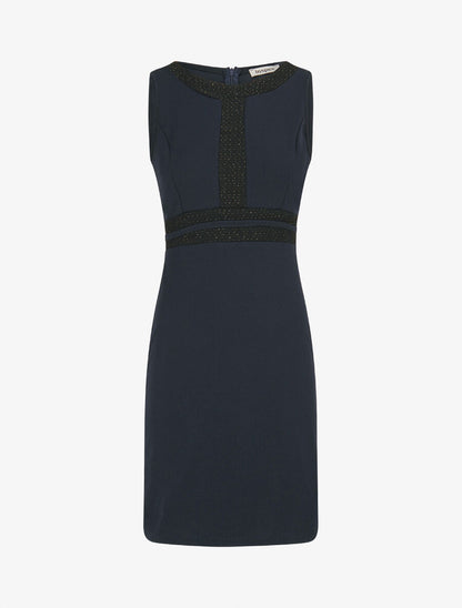 Robe moulante à bande tressée pailletée - Marine - 4