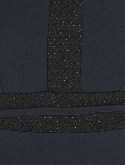Robe moulante à bande tressée pailletée - Marine - 3