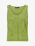 Top boutonné en maille ajourée - Vert pomme - 1