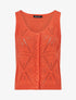 Top boutonné en maille ajourée - Corail - 1