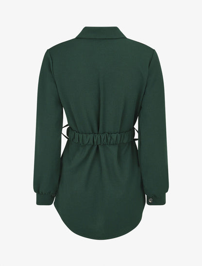 Chemise cintrée à ceinture élastique - Vert forêt - 2