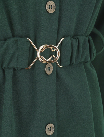 Chemise cintrée à ceinture élastique - Vert forêt - 3