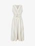 Robe en lin à rayures - Beige/sable - 1