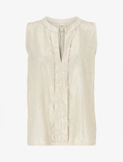 Top sans manches à rayures irisées - Beige - 1