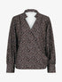 Blouse cache-coeur imprimé pois - Noir - 1