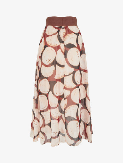 Jupe longue imprimé cercles fantaisies - Noir - 2