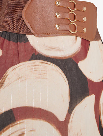 Jupe longue imprimé cercles fantaisies - Noir - 3