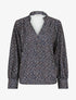 Blouse cache-coeur imprimé pois - Marine - 1