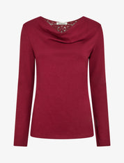 Pull col bénitier détail crochet dos - Bordeaux