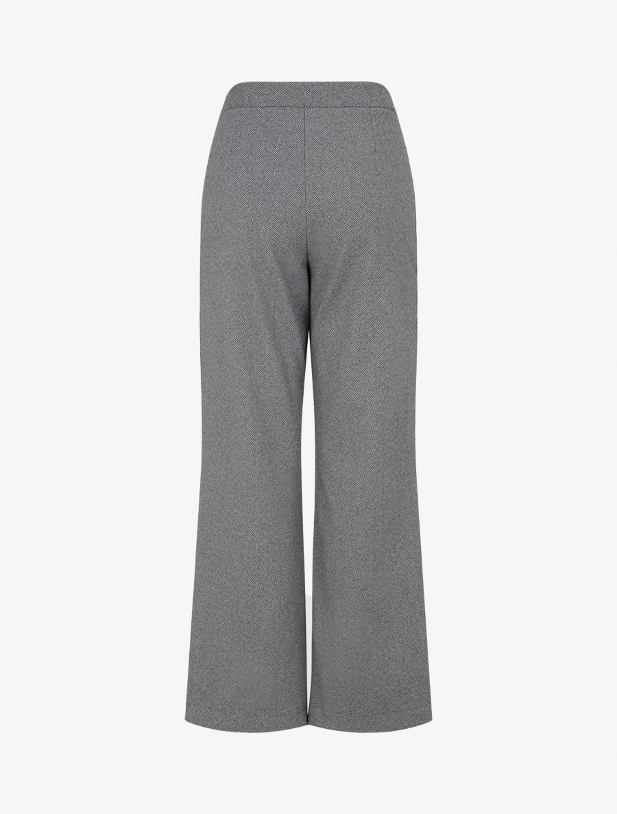 Pantalon à pont taille haute chevron - Gris
