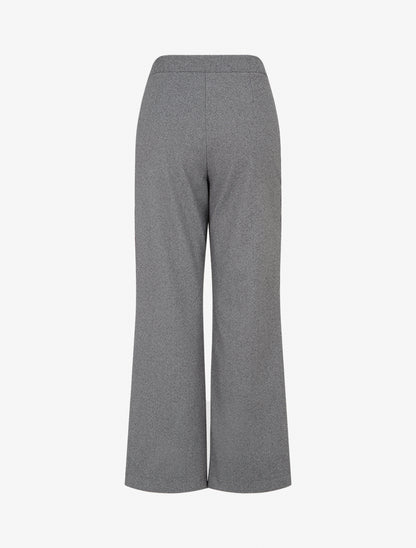 Pantalon droit taille haute chevron - Gris