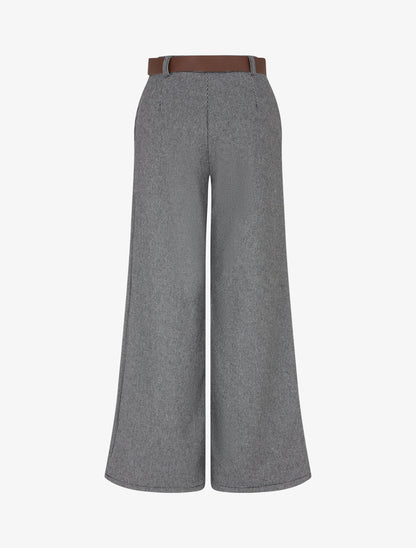 Pantalon ample imprimé pied de poule - Noir/gris - 2