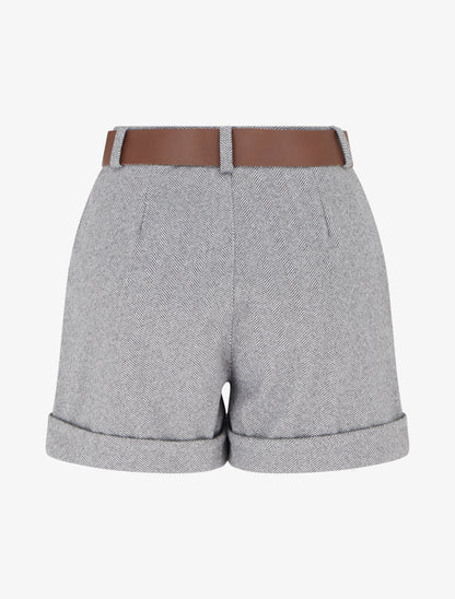 Short à revers imprimé chevron - Gris - 2