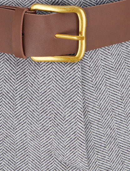 Short à revers imprimé chevron - Gris - 3