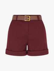 Short à revers imprimé chevron - Bordeaux - 1