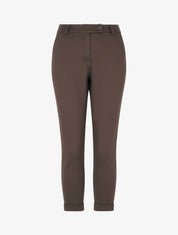 Pantalon slim à revers - Marron - 1