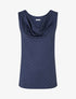 Top uni sans manches à strass - Marine - 1