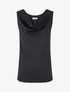 Top uni sans manches à strass - Noir - 1