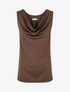 Top uni sans manches à strass - Marron - 1
