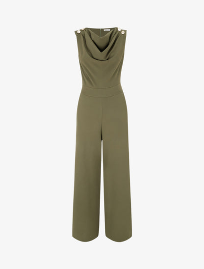 Combinaison sans manches à col bénitier - Kaki - 1