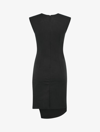 Robe sans manches style portefeuille - Noir - 2