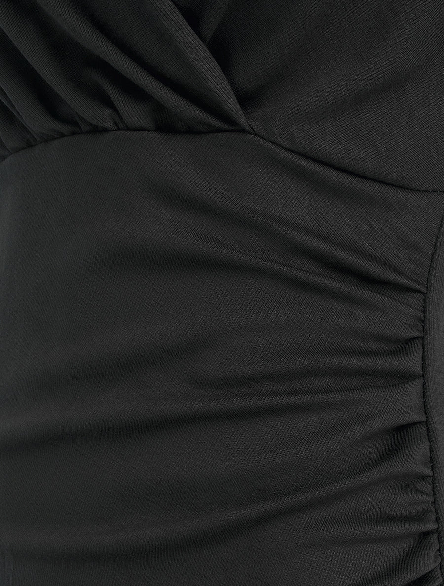 Robe sans manches style portefeuille - Noir - 3