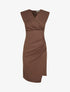 Robe sans manches style portefeuille - Marron - 1