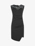 Robe sans manches à col en dentelle - Noir - 1