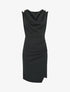 Robe drapé à col bénitier - Noir - 1