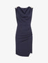 Robe drapé à col bénitier - Marine - 1