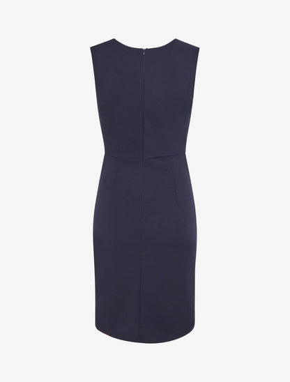 Robe drapé à col bénitier - Marine - 2