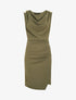 Robe drapé à col bénitier - Kaki - 1