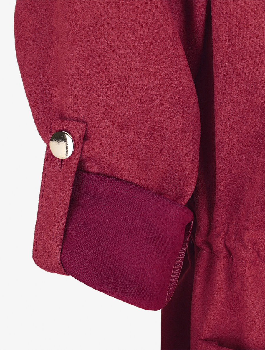 Veste longue en suédine - Bordeaux - 3