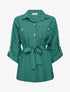 Chemise fluide ceinturée - Vert foncé - 1